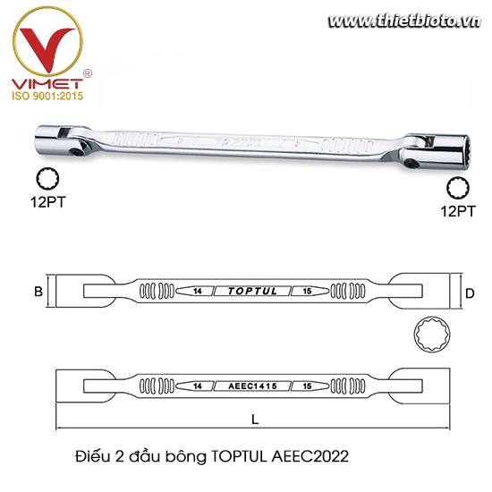 Điếu 2 đầu bông TOPTUL AEEC2123