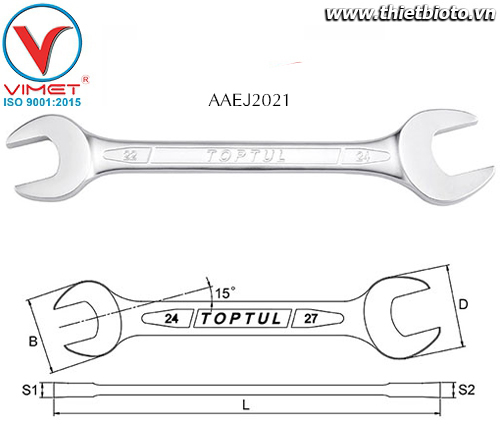 Cờ lê 2 đầu miệng Toptul AAEJ2021
