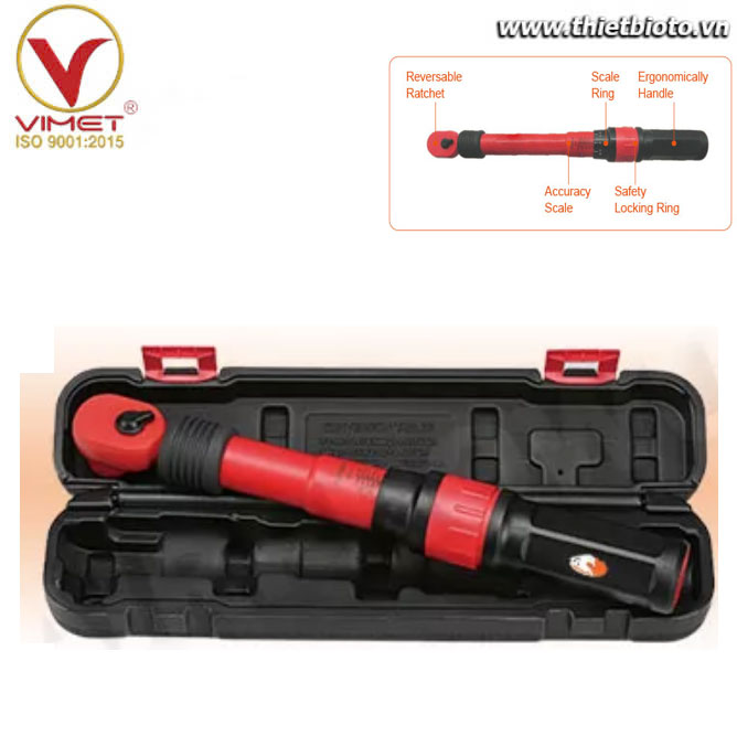 Cờ lê lực cách điện toàn phần 1000V đầu vuông 3/8 inch AIRPRO VDE-STW753804K